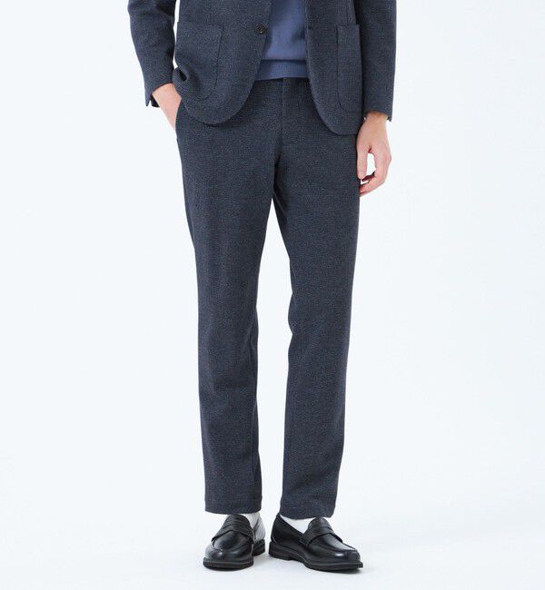 MACKINTOSH PHILOSOPHY「テーラードジャージー パンツ グレンチェック/千鳥」|スラックス|ブルー