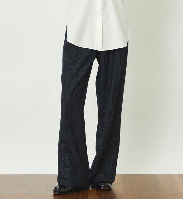 MACKINTOSH PHILOSOPHY「GREY LABEL タックプリーツワイドパンツ」|スラックス|ネイビー