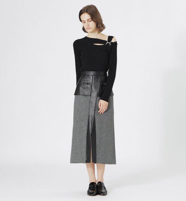  「カットアウトアシンメトリーヘムプルオーバー」|ニット・セーター|