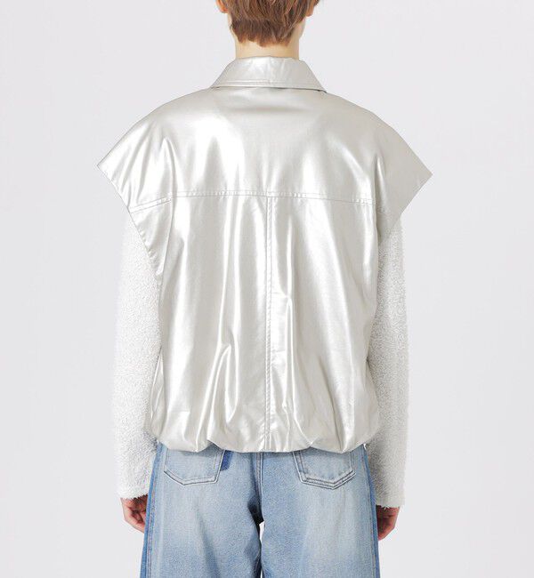  「シンセティックレザージップアップシャツ」|ブルゾン・スタジャン|