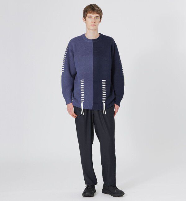  「バイカラーポイントスレッドプルオーバー」|ニット・セーター|