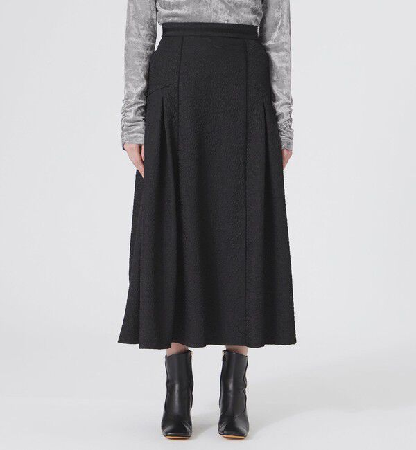  「ジャカードフレアスカート」|スカート|ブラック