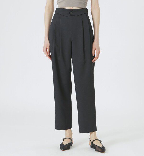  「クリアツイルテーパードパンツ」|その他|ブラック