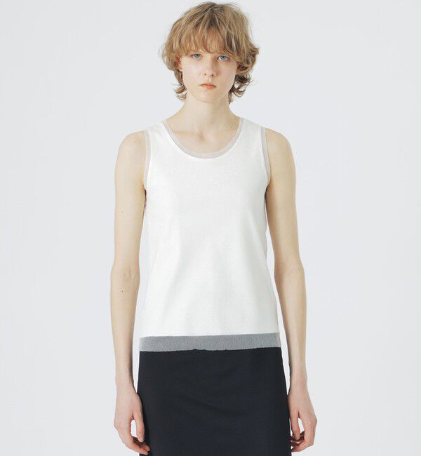  「ラメチュールタンクトップ」|Tシャツ・カットソー|ホワイト