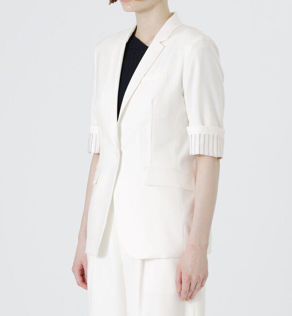  「ウォッシャブルハーフスリーブジャケット」|テーラードジャケット|