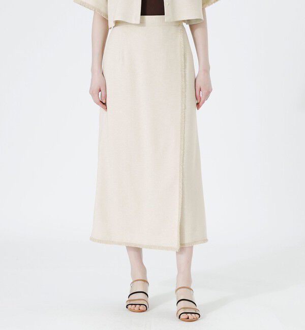  「フリンジスカート」|スカート|ベージュ