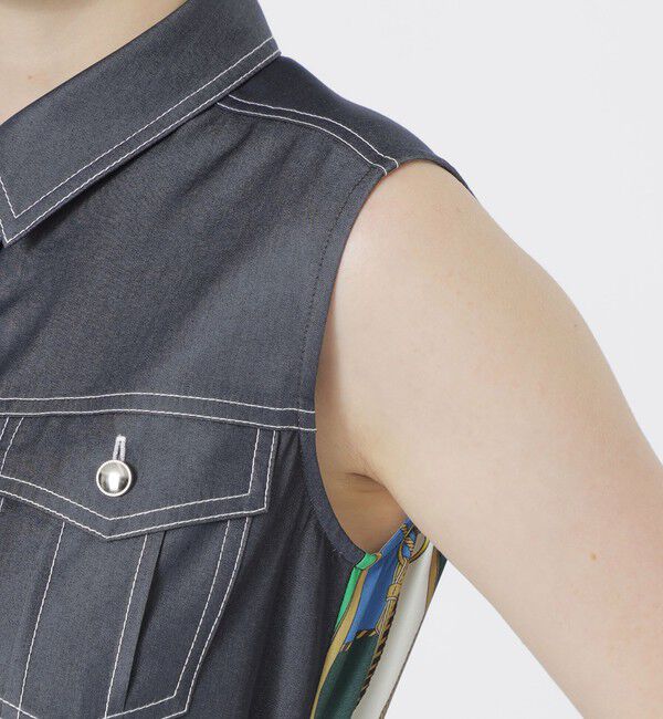  「バックスカーフノースリーブワンピース」|ワンピース|