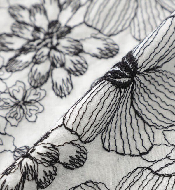  「フラワーエンブロイダリーオープンカラーショートスリーブシャツ」|シャツ・ブラウス|