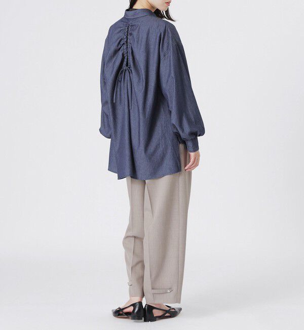  「デニムバックギャザーブラウス」|シャツ・ブラウス|