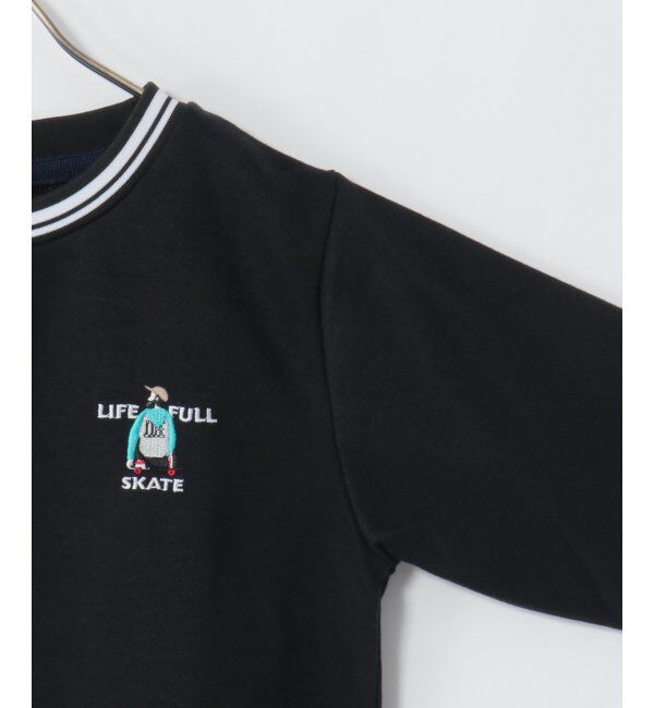 ikka kids「【キッズ】[速乾]リブライン刺繍トレーナー(100~160cm)」|Tシャツ・カットソー|