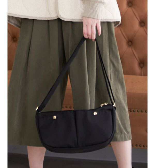 ikka「ハーフムーンダブルフェイスショルダーバッグ」|その他|ブラック