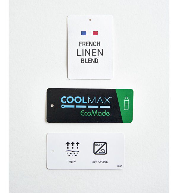 ikka「【速乾】7分袖イージーケアリネンバンドカラーシャツ」|シャツ・ブラウス|