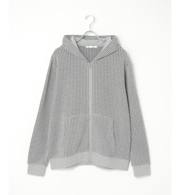 ikka「ビッグワッフルジップパーカー」|カーディガン|