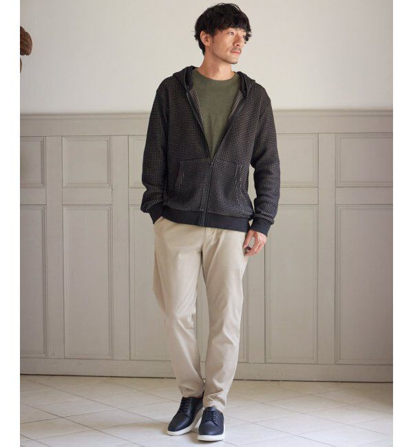 ikka「ビッグワッフルジップパーカー」|カーディガン|