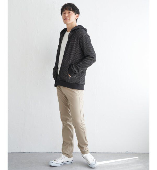 ikka「ビッグワッフルジップパーカー」|カーディガン|