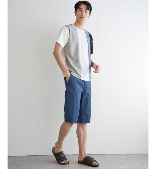 ikka「【接触冷感／吸水速乾】マルチファンクション縦切り替えTシャツ」|Tシャツ・カットソー|