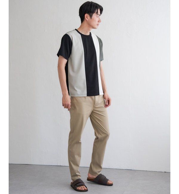 ikka「【接触冷感／吸水速乾】マルチファンクション縦切り替えTシャツ」|Tシャツ・カットソー|