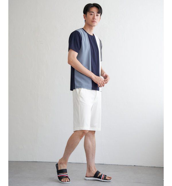 ikka「【接触冷感／吸水速乾】マルチファンクション縦切り替えTシャツ」|Tシャツ・カットソー|