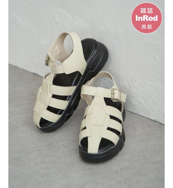ikka「【雑誌InRed5月号掲載】グルカ厚底サンダル」|その他|オフホワイト