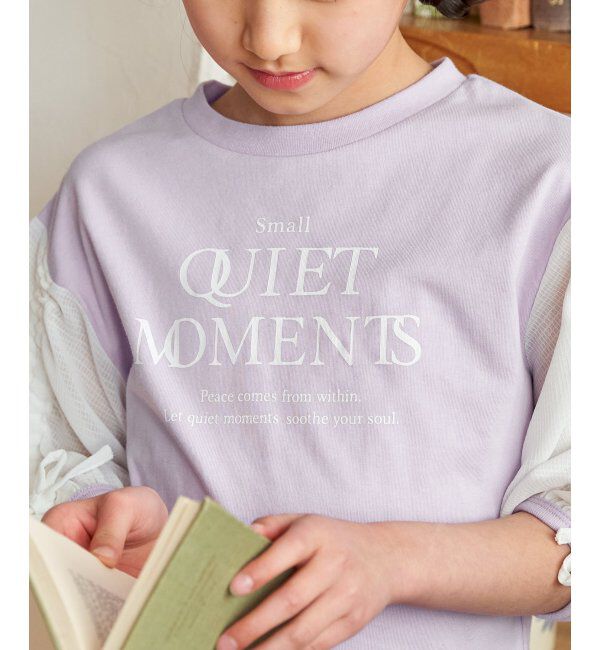 ikka kids「袖布帛シャーリング7分Tシャツ（120~160cm）」|Tシャツ・カットソー|