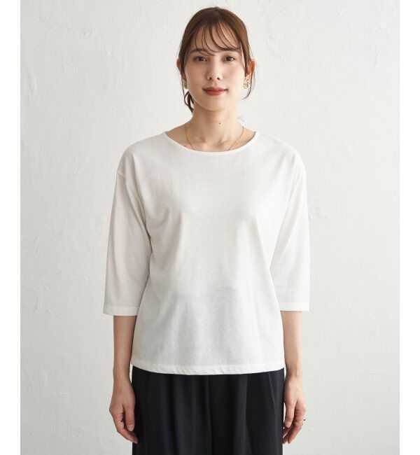 ikka「【雑誌InRed5月号掲載】シア－ロゴプリント 7分袖プルオーバーセット【2点セット】」|Tシャツ・カットソー|