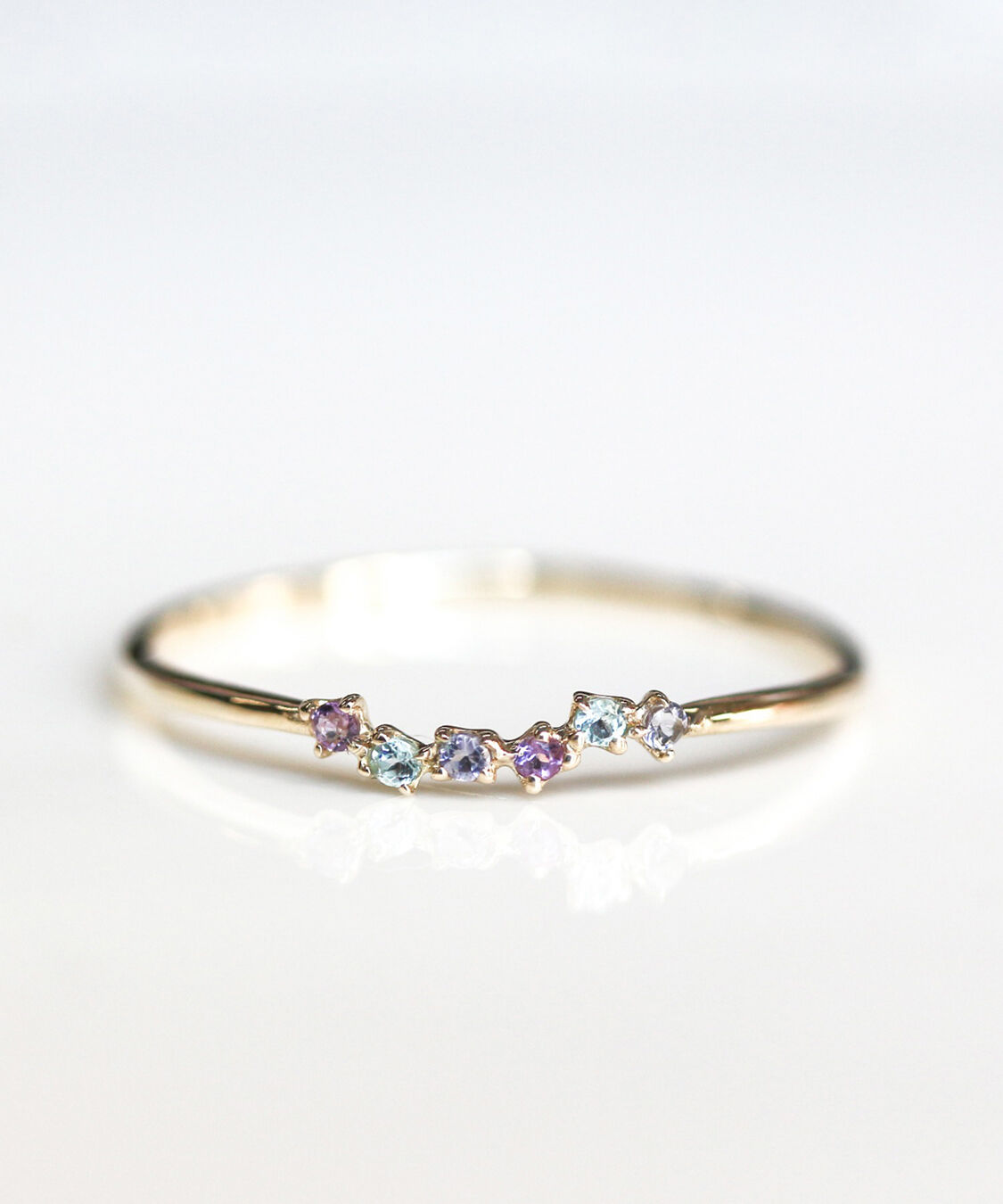  「マルチカラー ブルーストーン リング | K10YG」|リング|K10 イエローゴールド