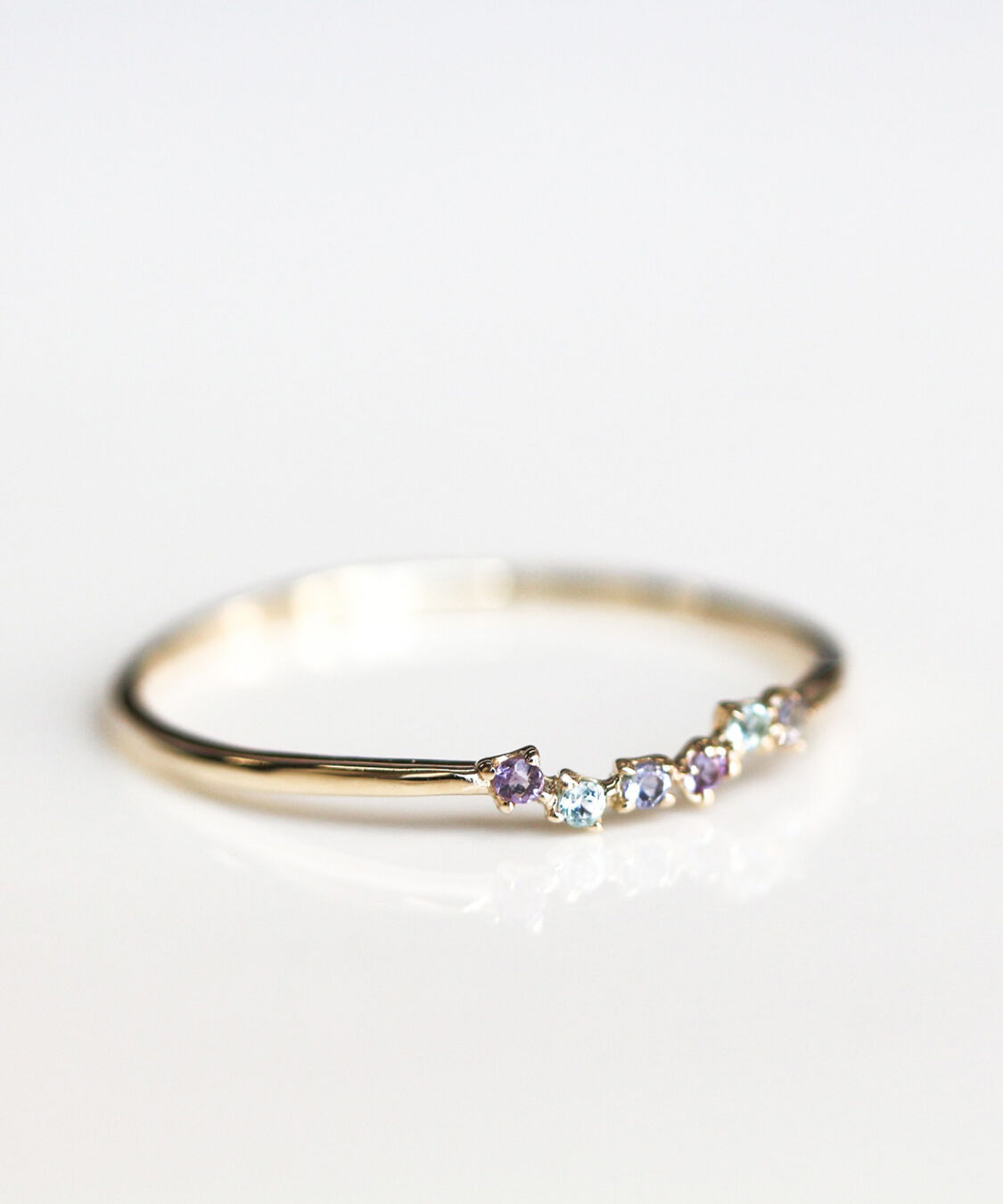  「マルチカラー ブルーストーン リング | K10YG」|リング|