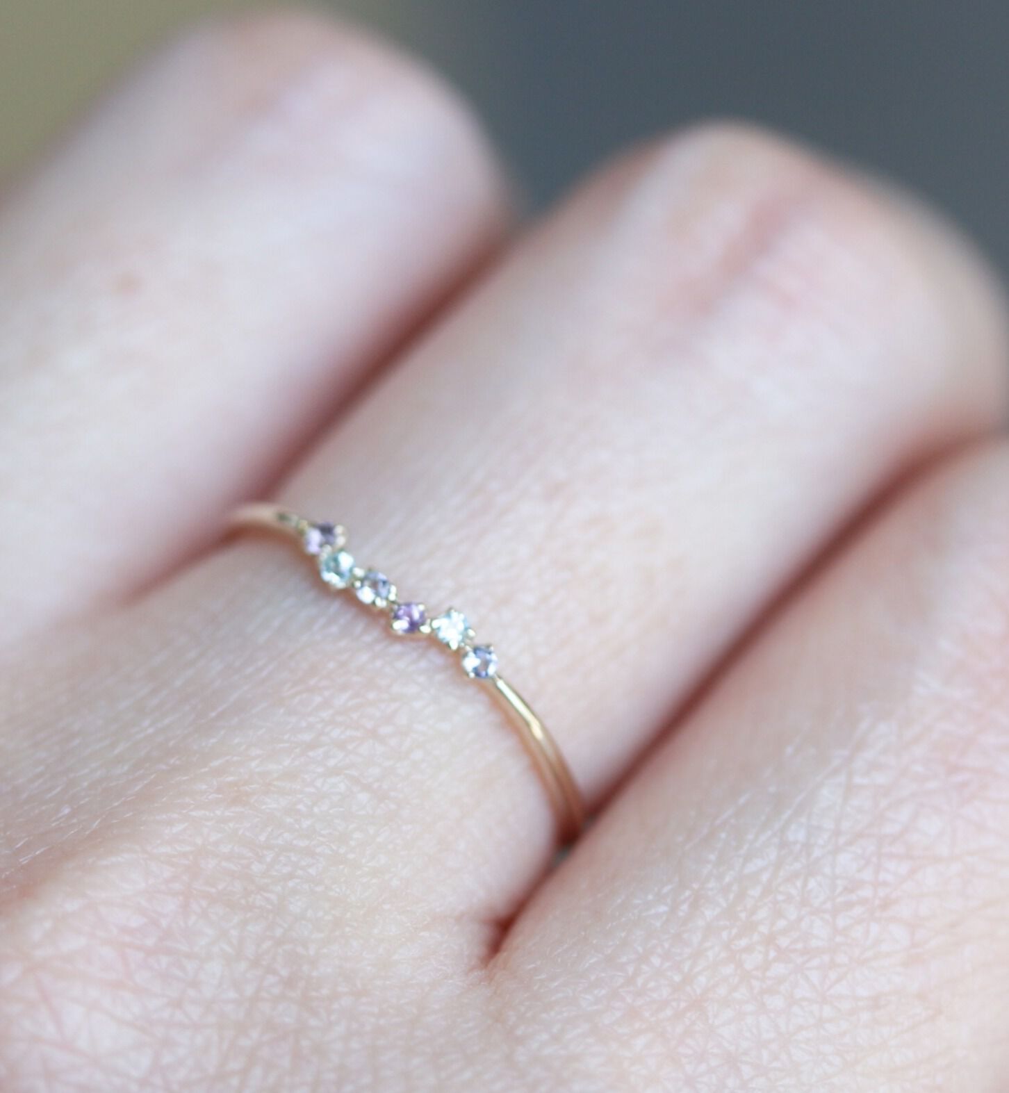  「マルチカラー ブルーストーン リング | K10YG」|リング|