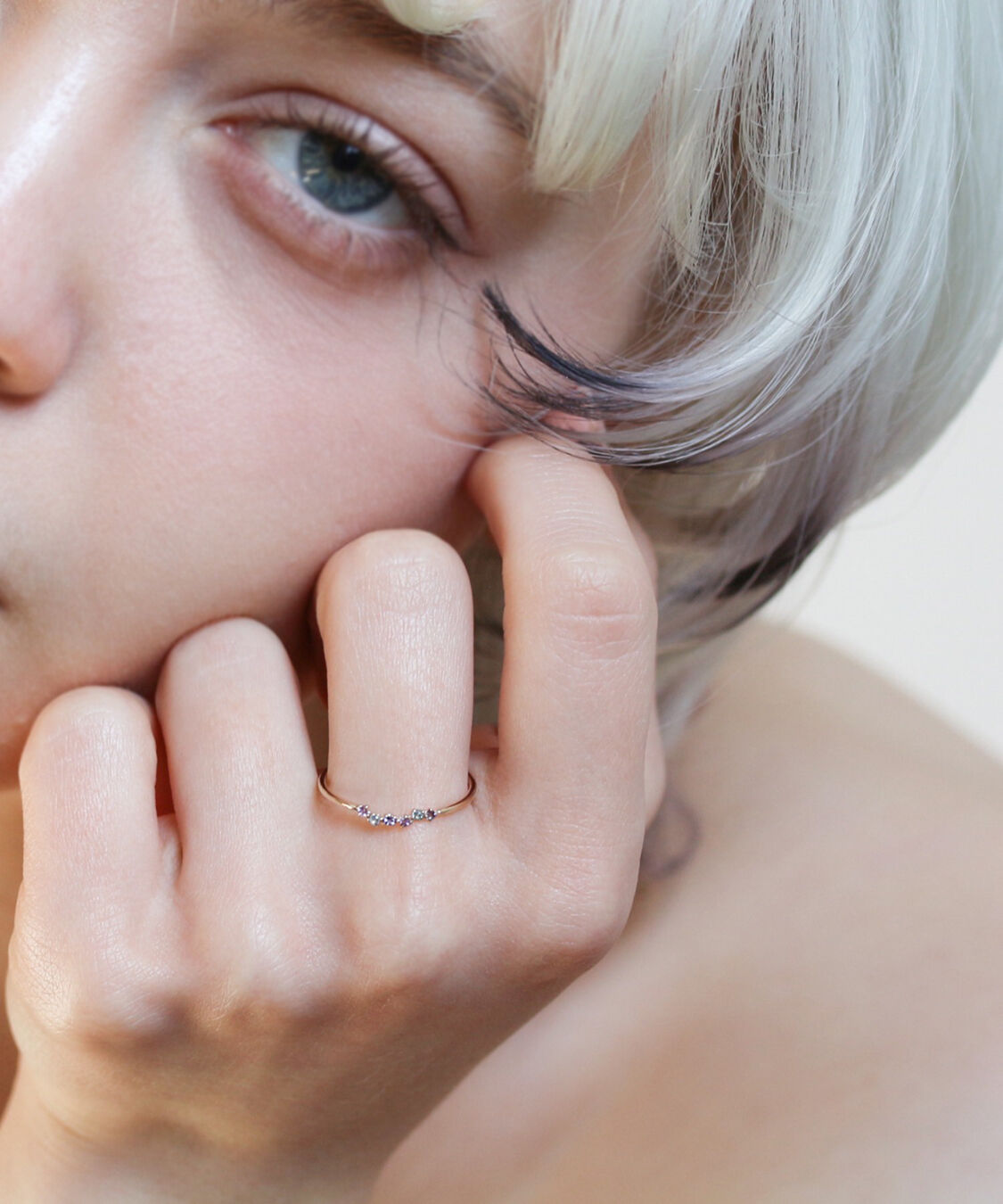  「マルチカラー ブルーストーン リング | K10YG」|リング|