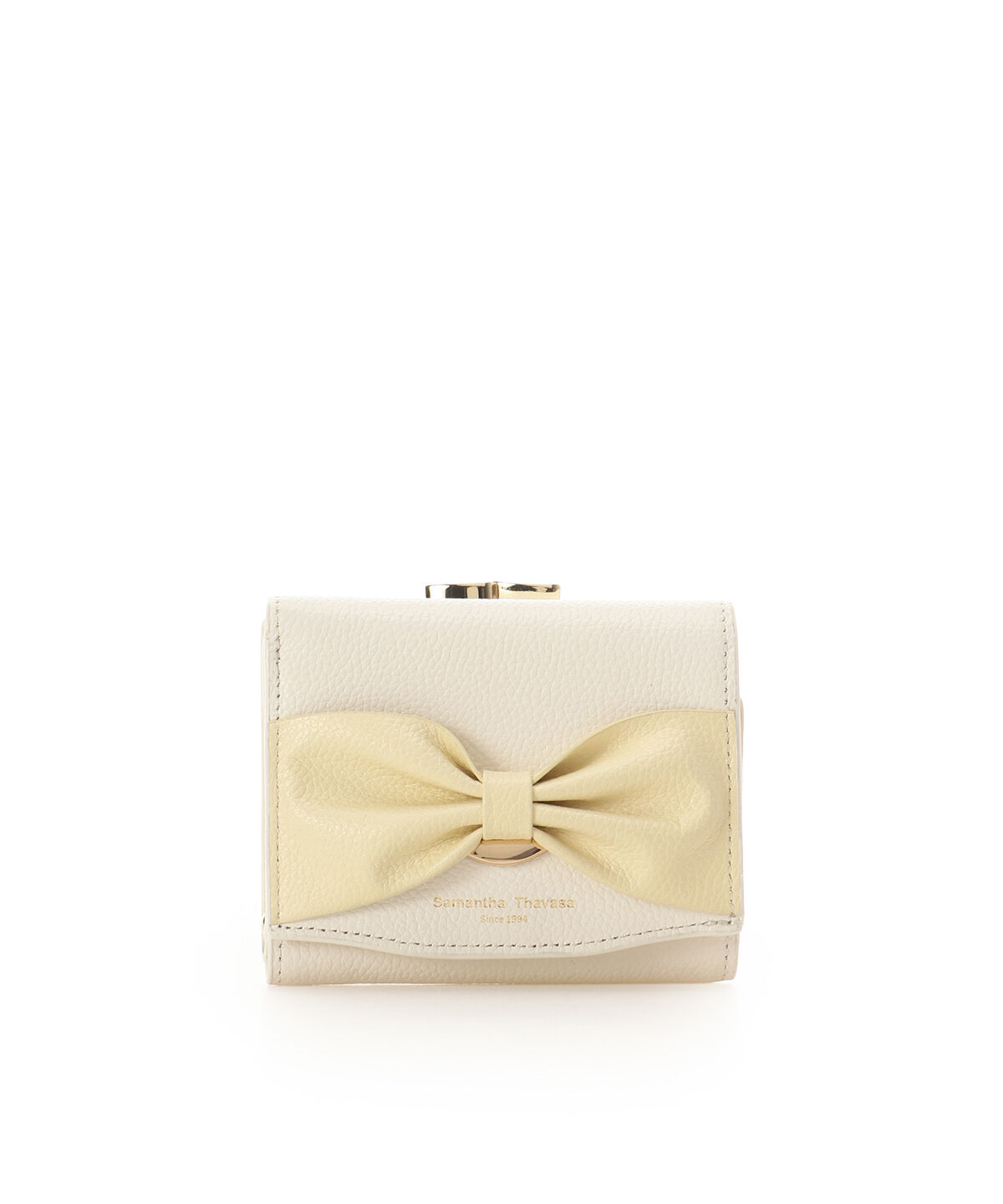 Samantha Thavasa「バイカラーリボンモチーフ口金折財布」|財布|イエロー