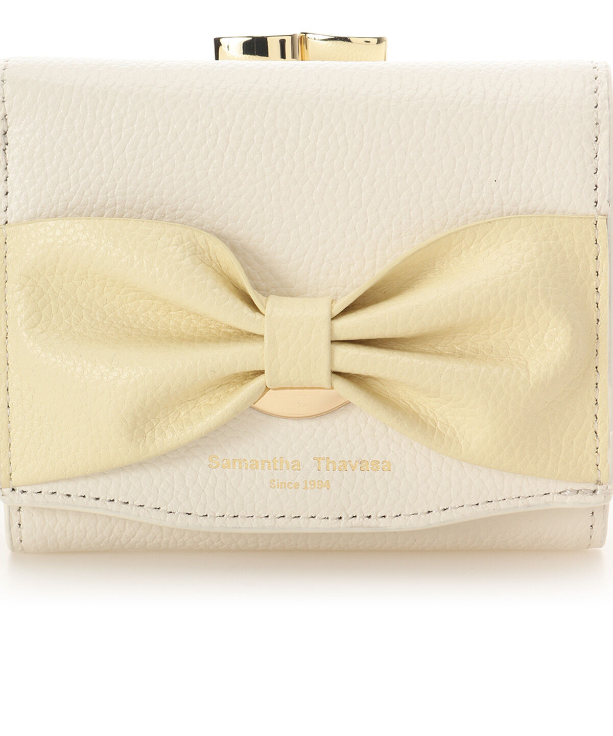 Samantha Thavasa「バイカラーリボンモチーフ口金折財布」|財布|