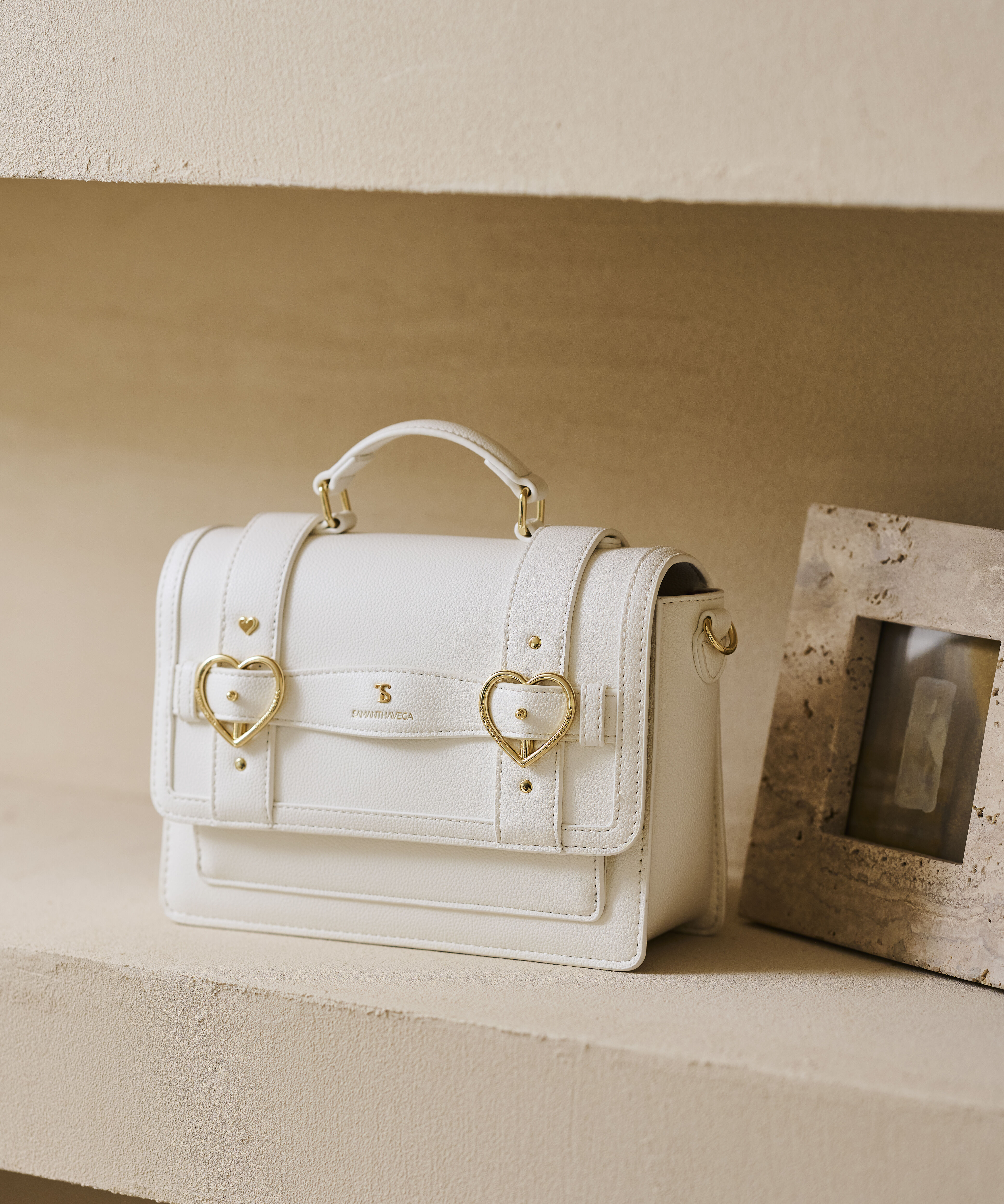 Samantha Vega「ハートベルトサッチェルショルダーバッグ」|ショルダー・メッセンジャー|ホワイト