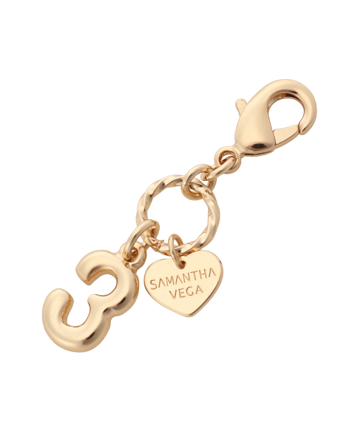 Samantha Vega「ラッキーナンバーファスナーチャーム3」|チャーム・キーホルダー|ゴールド