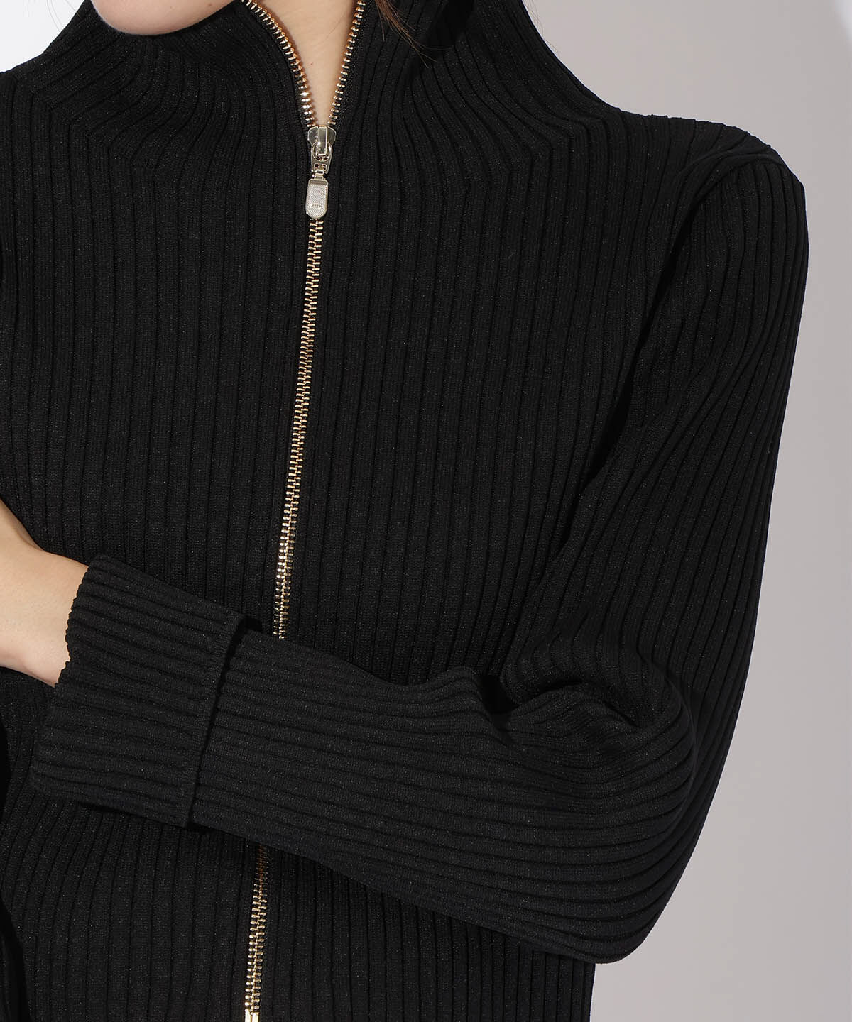 アンドクチュール「リブジッパーカーディガン」|カーディガン|