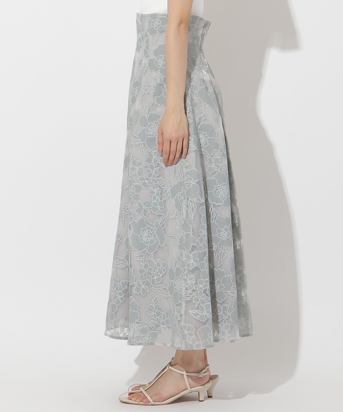 アンドクチュール「オパールフラワーフレアスカート」|フレア|