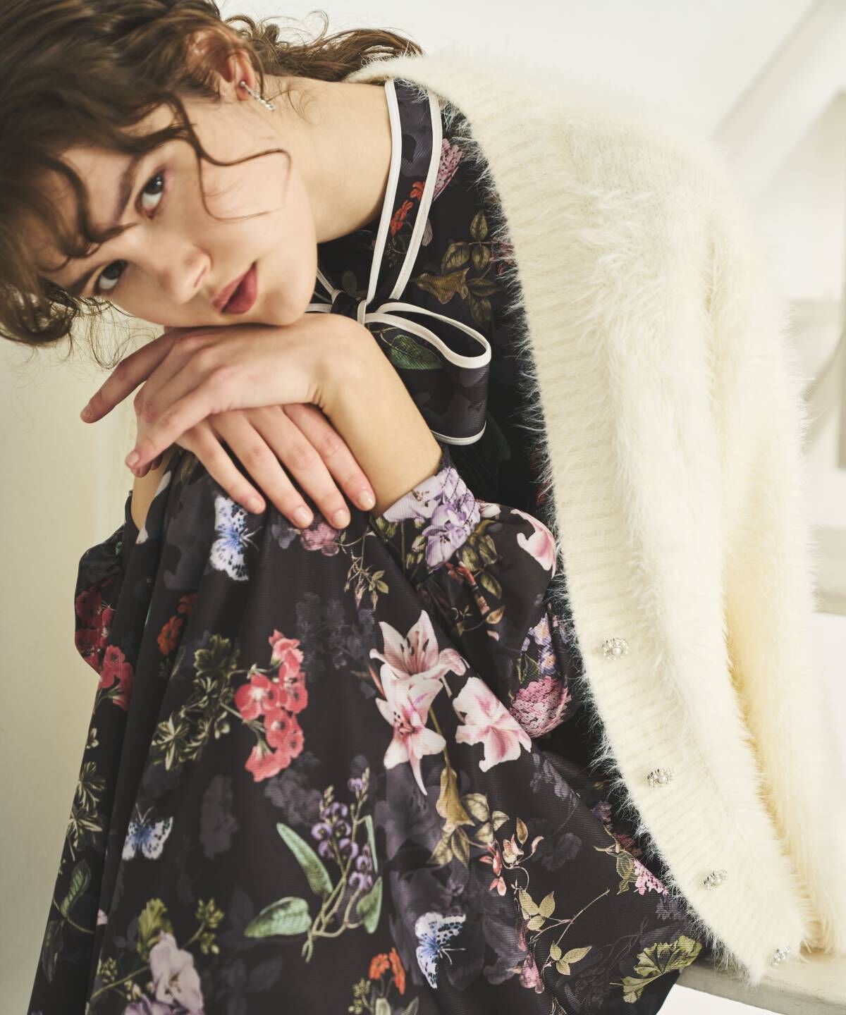 アンドクチュール「シャギーロングカーデ」|カーディガン|