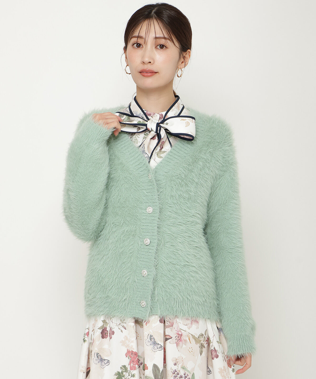 アンドクチュール「シャギーロングカーデ」|カーディガン|