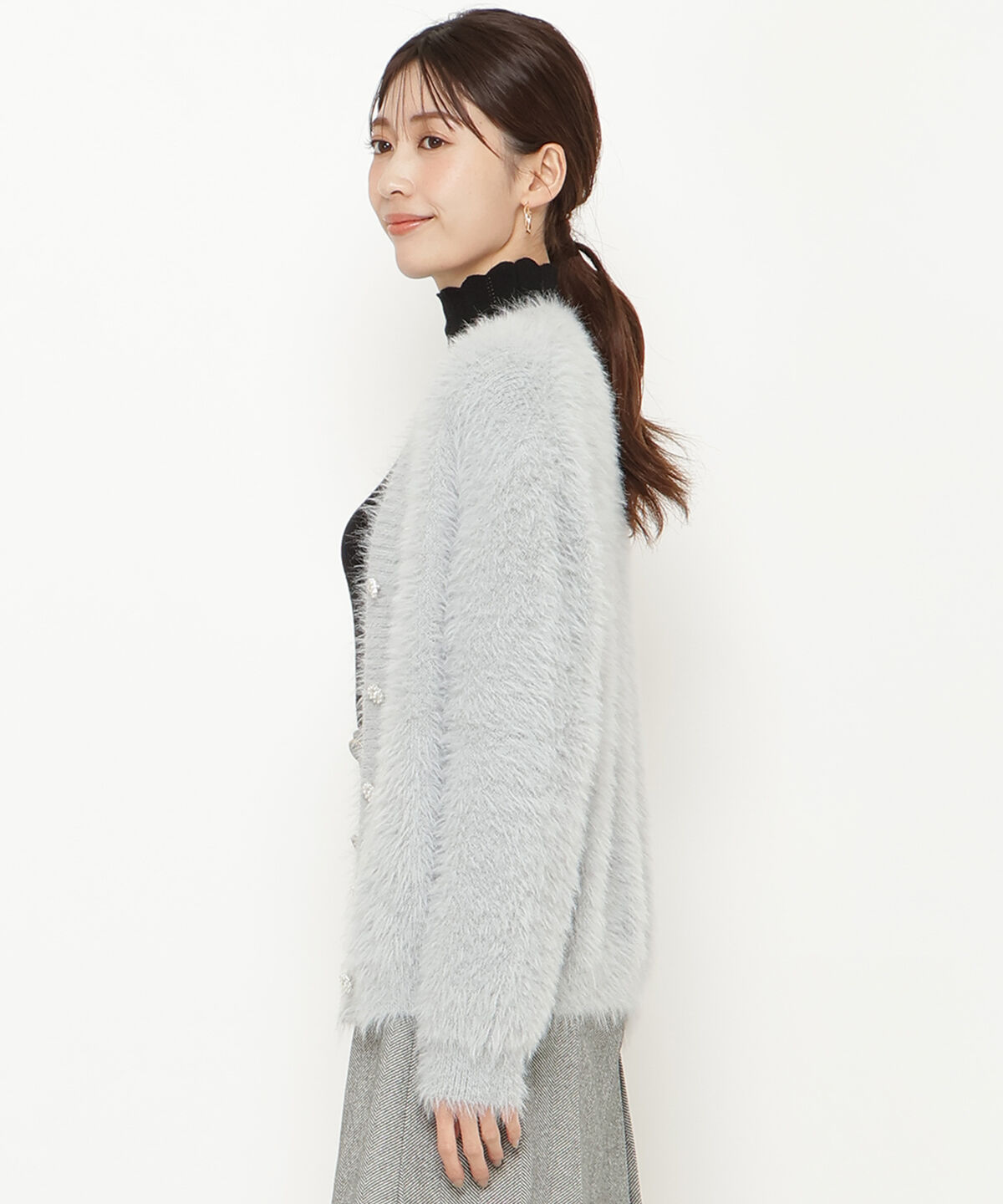 アンドクチュール「シャギーロングカーデ」|カーディガン|