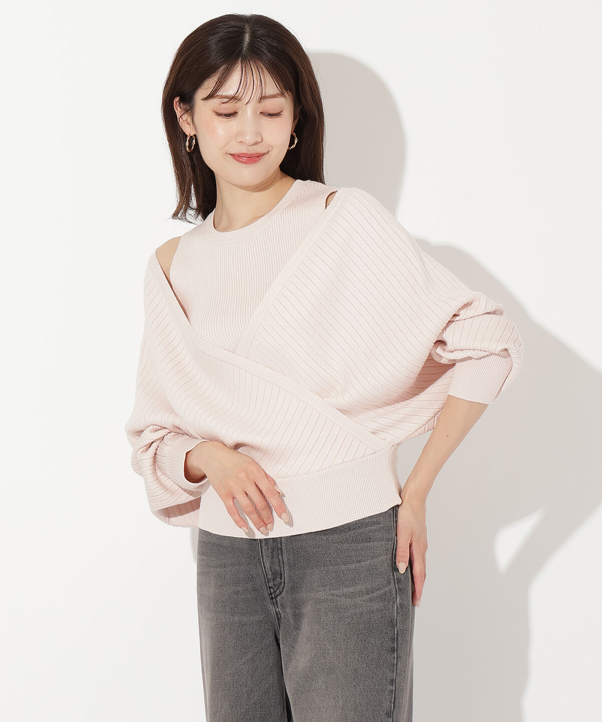 アンドクチュール「ManyWayレイヤードニットプルオーバー」|ニット・セーター|