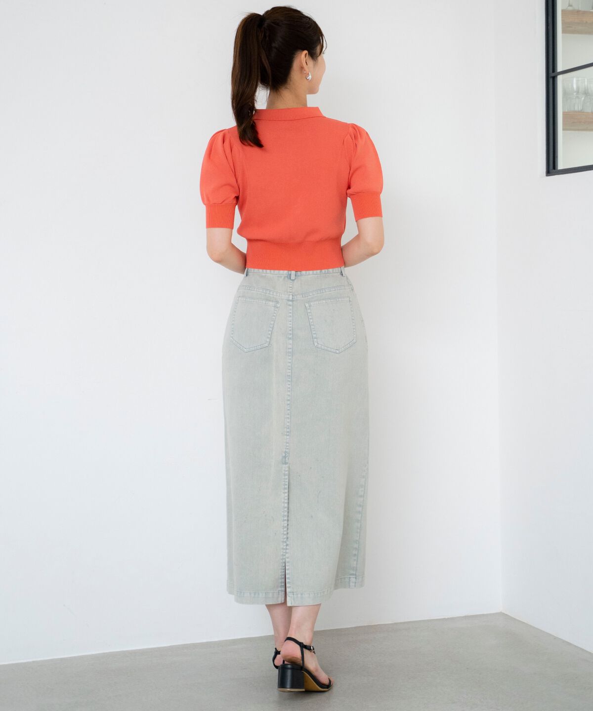 アンドクチュール「ウォッシュドカラーデニムスカート」|スカート|