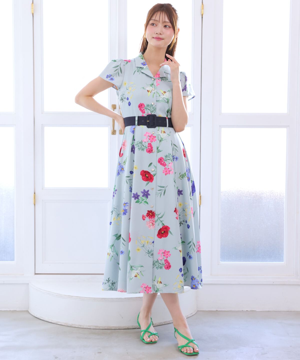 アンドクチュール「ボタニカルガーデンシャツワンピース」|ワンピース|