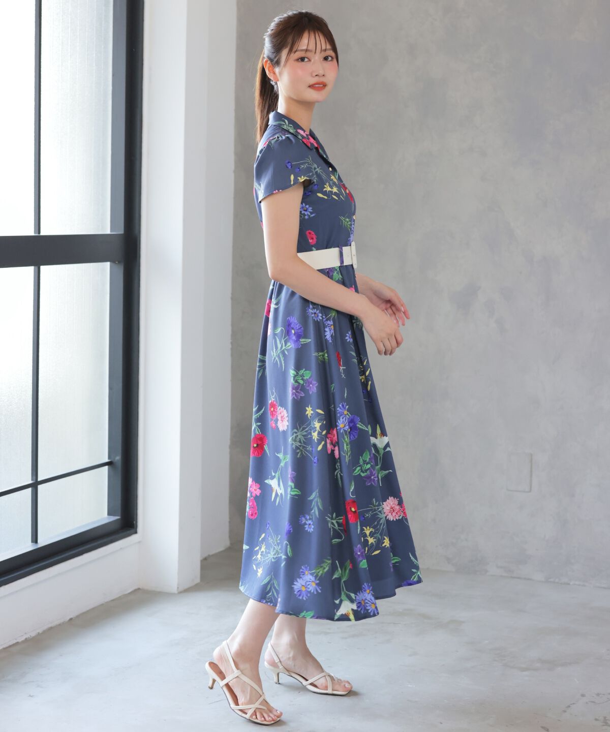 アンドクチュール「ボタニカルガーデンシャツワンピース」|ワンピース|