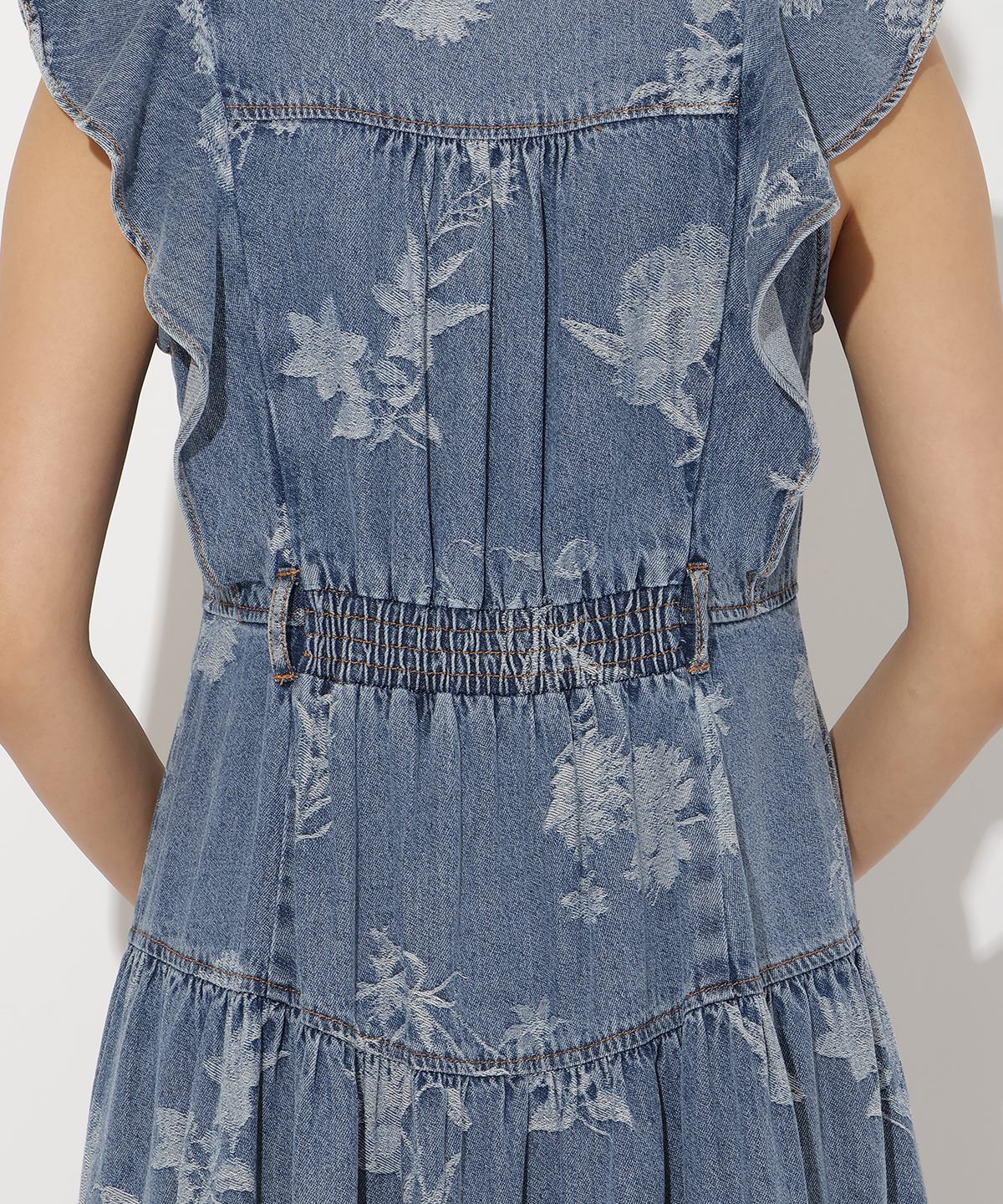 アンドクチュール「デニムフラワージャガードワンピース」|ワンピース|