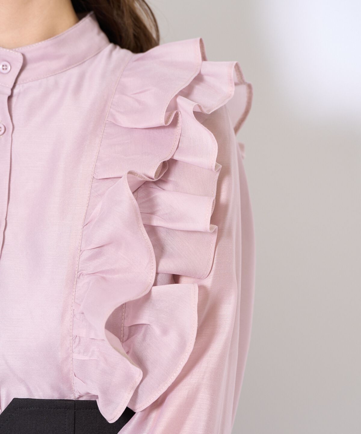 アンドクチュール「ボウタイフリルシアーブラウス」|シャツ・ブラウス|
