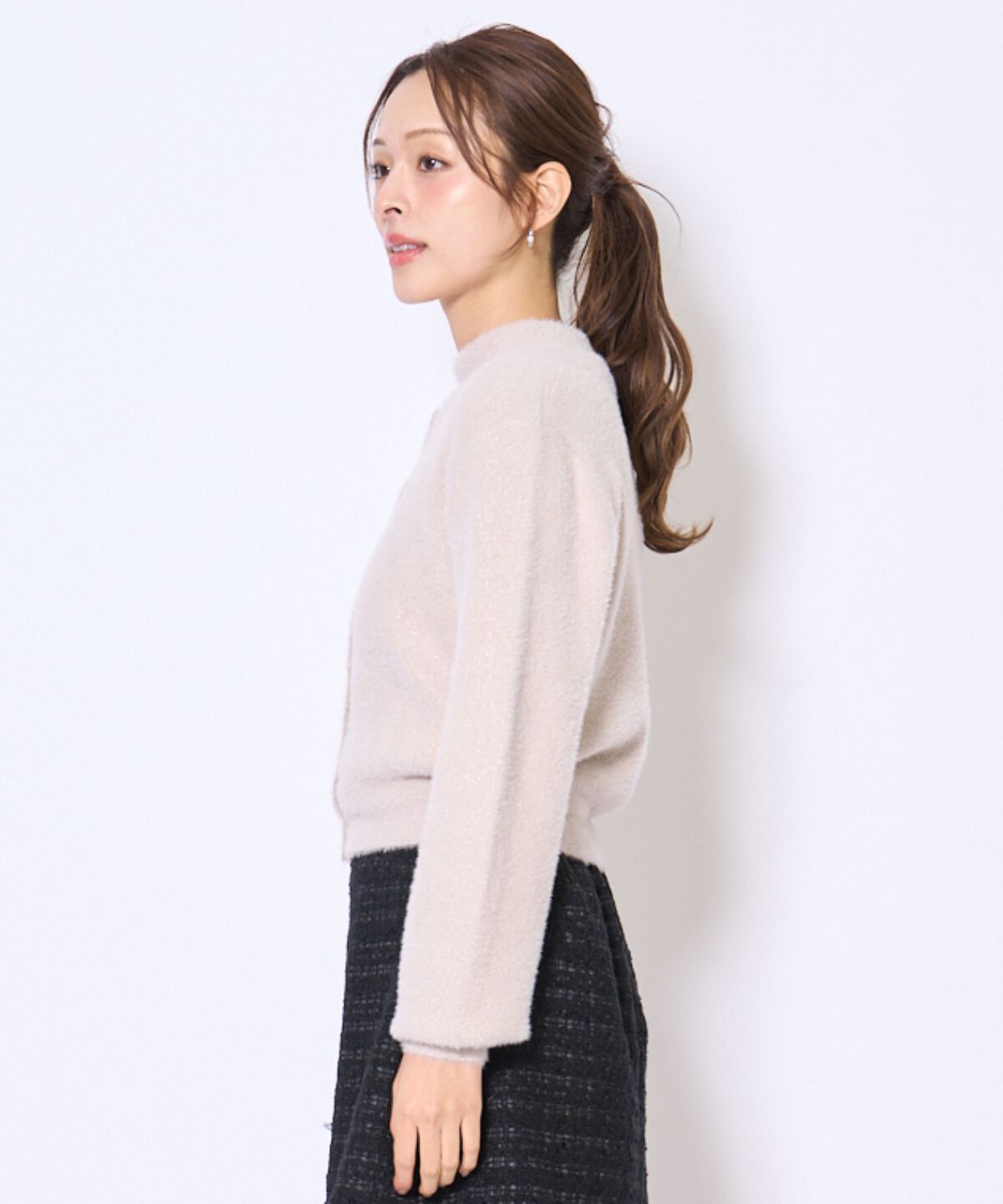 アンドクチュール「ラメフェザーニットアンサンブル」|カーディガン|