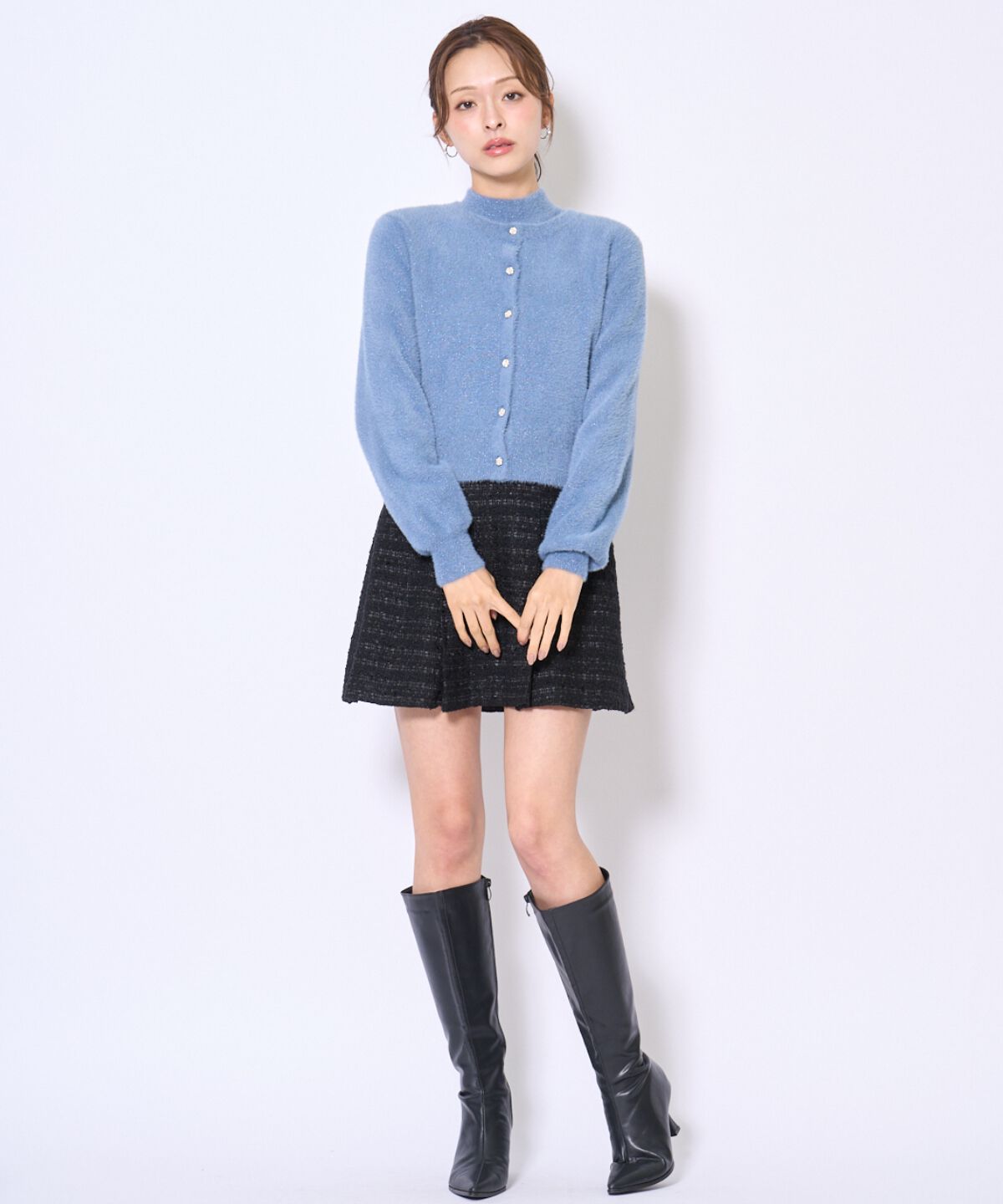 アンドクチュール「ラメフェザーニットアンサンブル」|カーディガン|