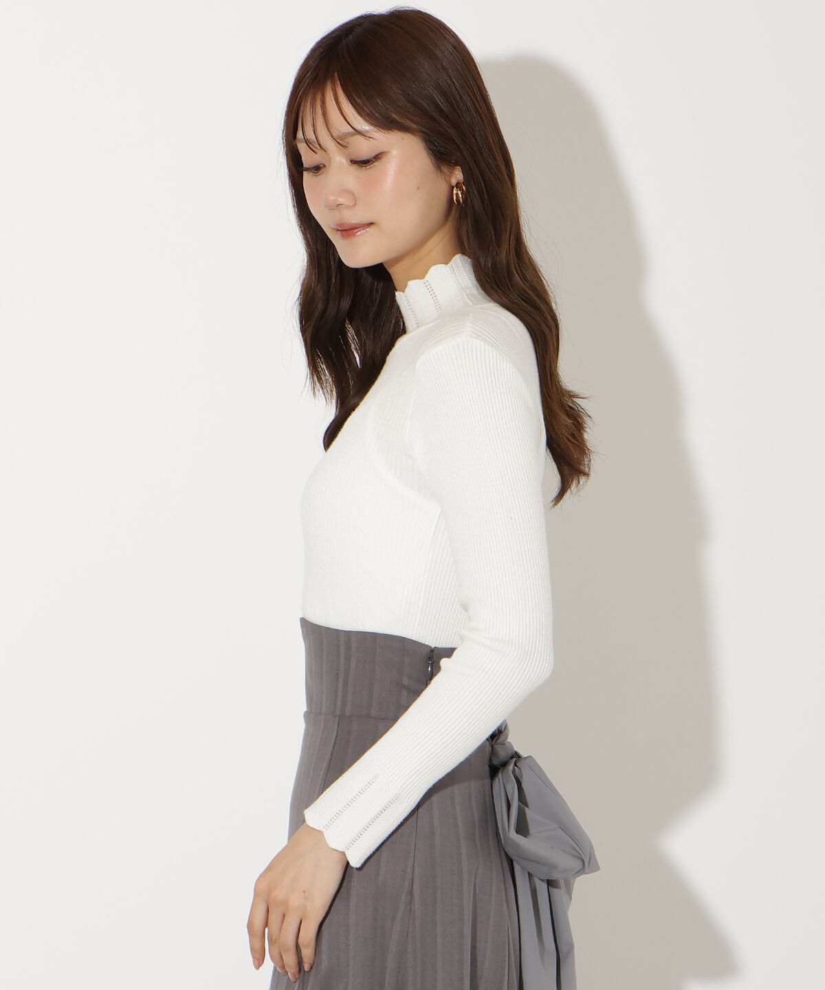 アンドクチュール「スカラハイネックニットプルオーバー」|ニット・セーター|