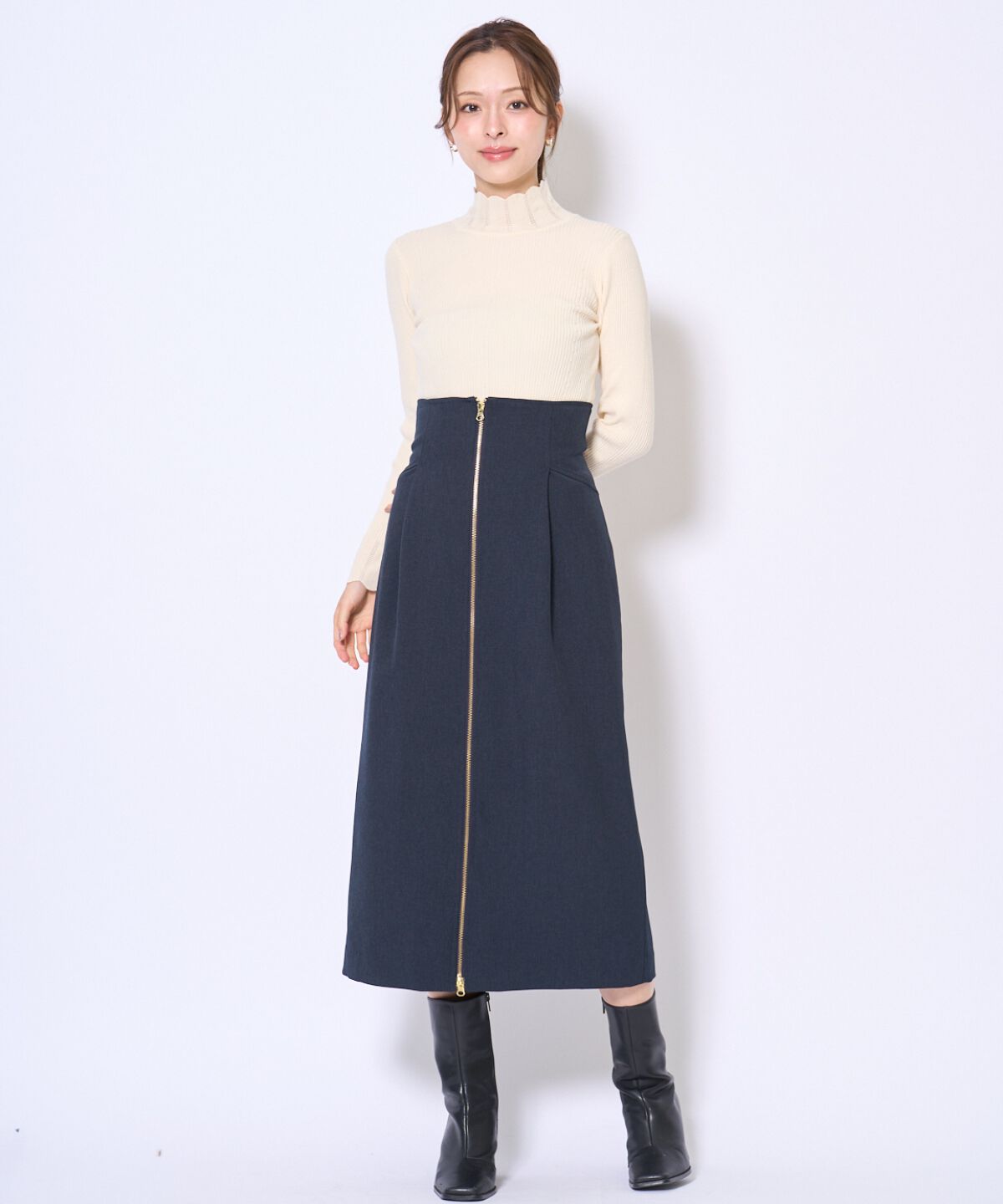 アンドクチュール「スカラハイネックニットプルオーバー」|ニット・セーター|