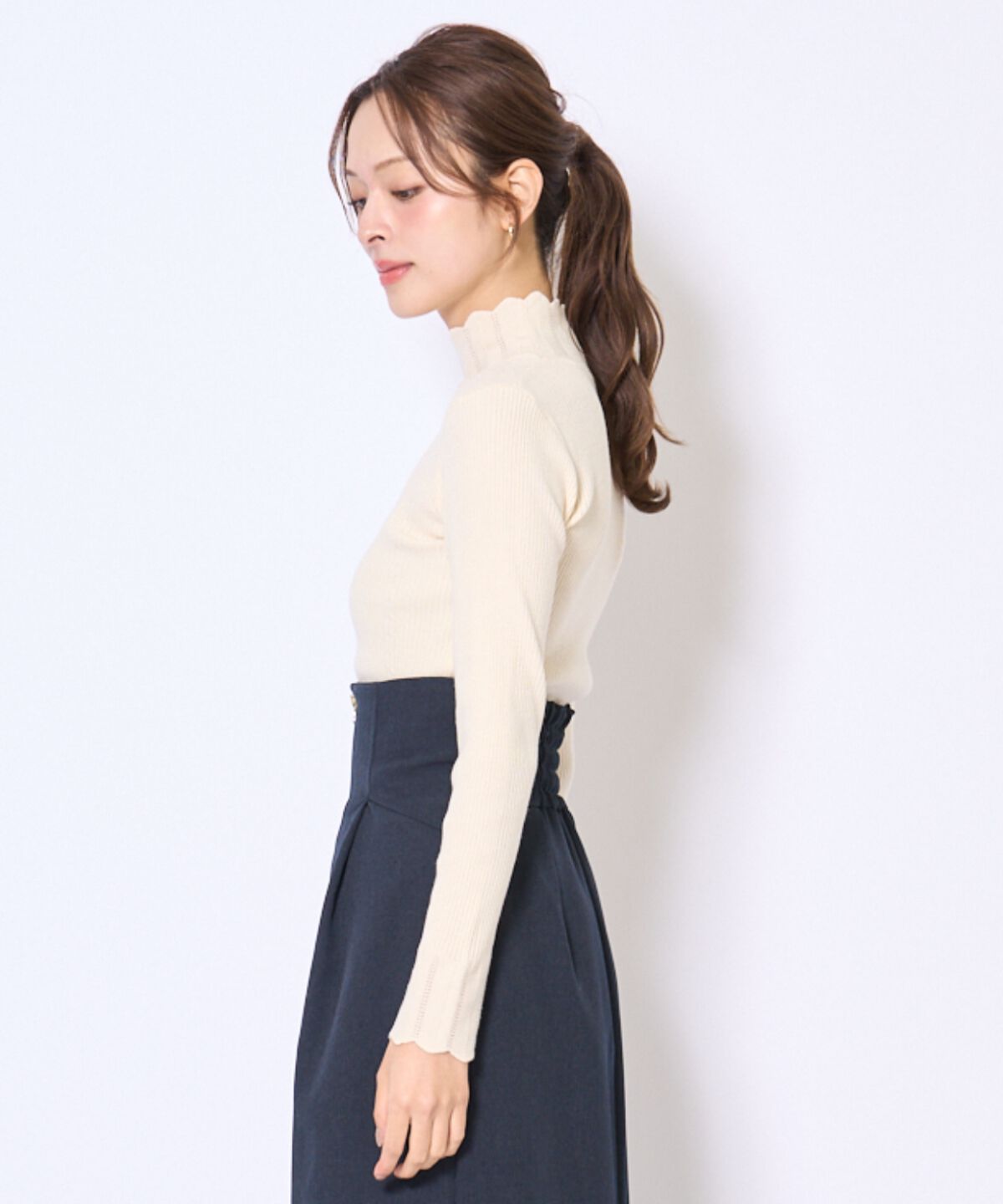 アンドクチュール「スカラハイネックニットプルオーバー」|ニット・セーター|