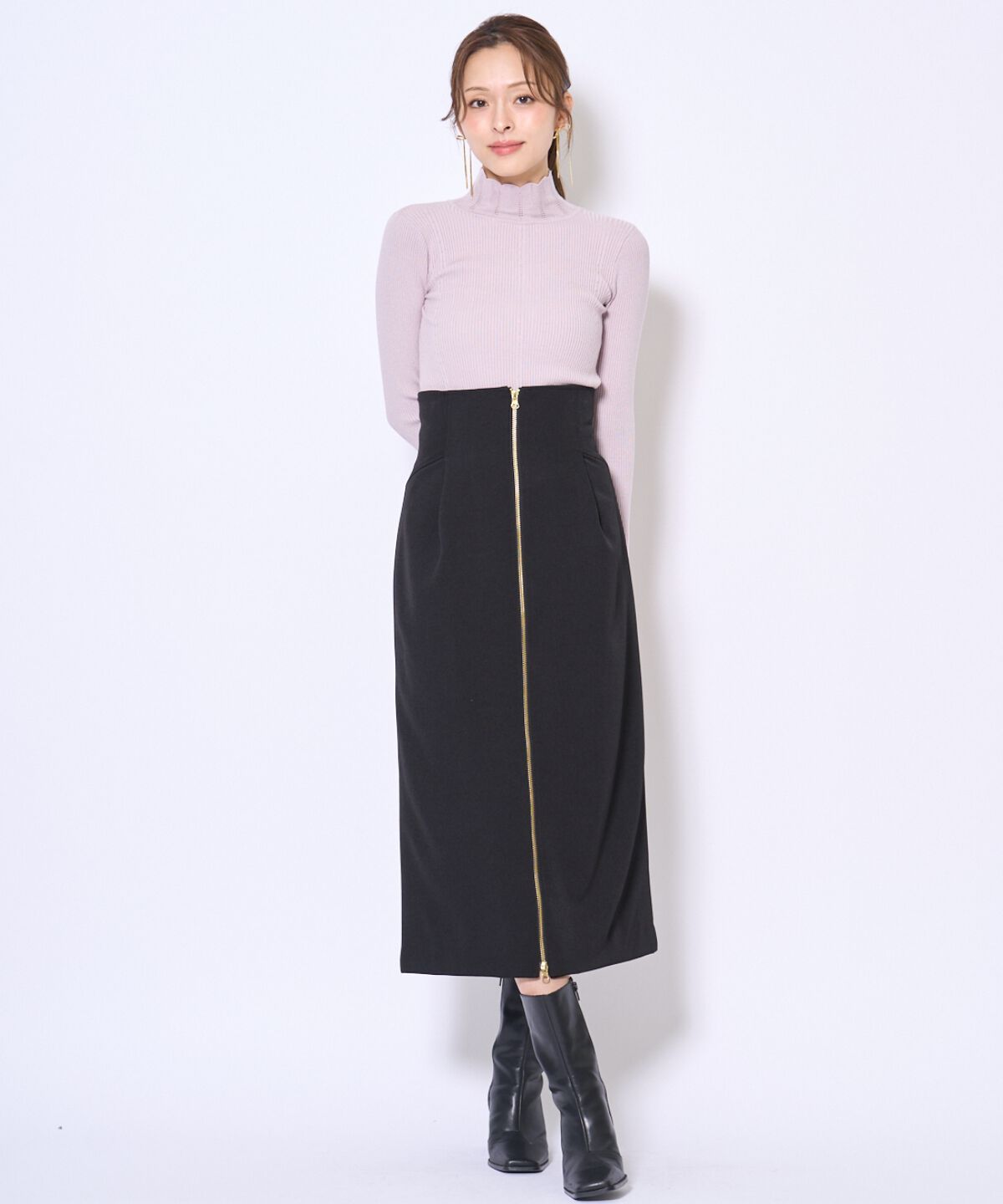 アンドクチュール「スカラハイネックニットプルオーバー」|ニット・セーター|